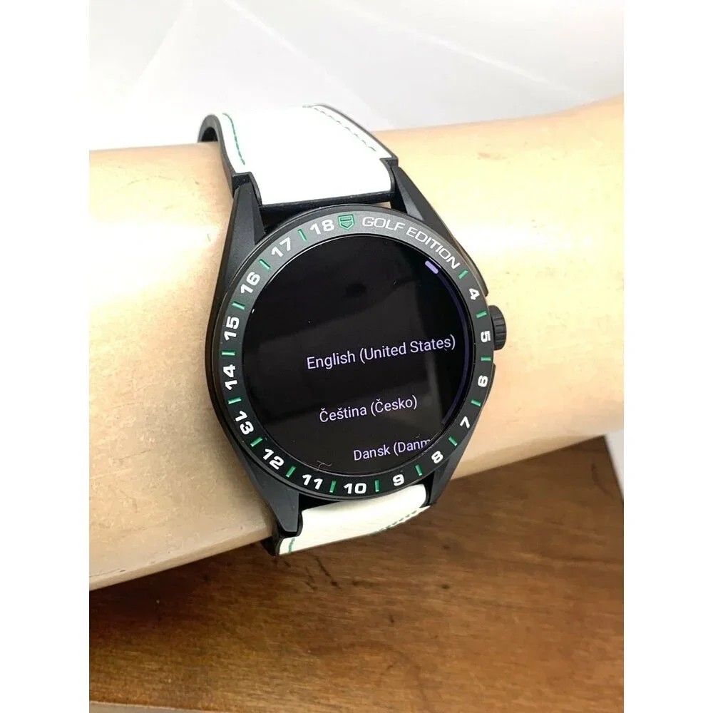 Tag Heuer Connected Mens Watch SBR8A81 Golf Edition Smartwatch White Rubber 45mm